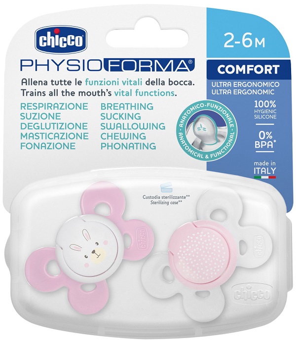 CHICCO SUCCHIETTO COMFORT GIRL SILICONE 0-6 MESI 2 PEZZI - farmascienza.it
