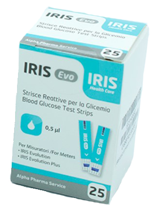 STRISCE MISURAZIONE GLICEMIA IRIS EVO 25 PEZZI - farmascienza.it