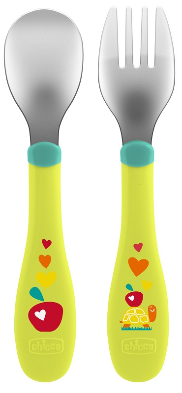 CHICCO POSATE INOX 18M+ VERDE - farmascienza.it