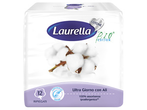 ASSORBENTE LAURELLA IN COTONE ULTRA GIORNO CON ALI 12 PEZZI - farmascienza.it