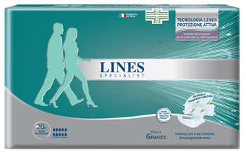 PANNOLONE A MUTANDA LINES SPECIALIST ALTAPROTEZIONE MG 20 PEZZI - farmascienza.it