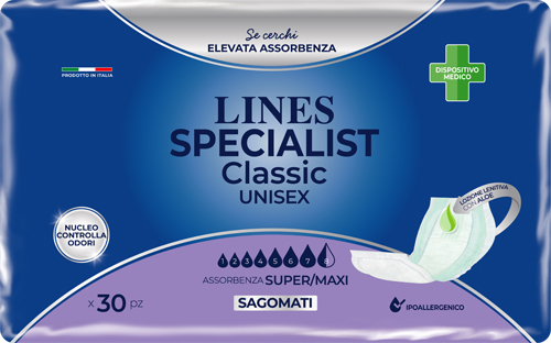PANNOLONE SAGOMATO LINES SPECIALIST CLASSIC MAXI 30 PEZZI - farmascienza.it