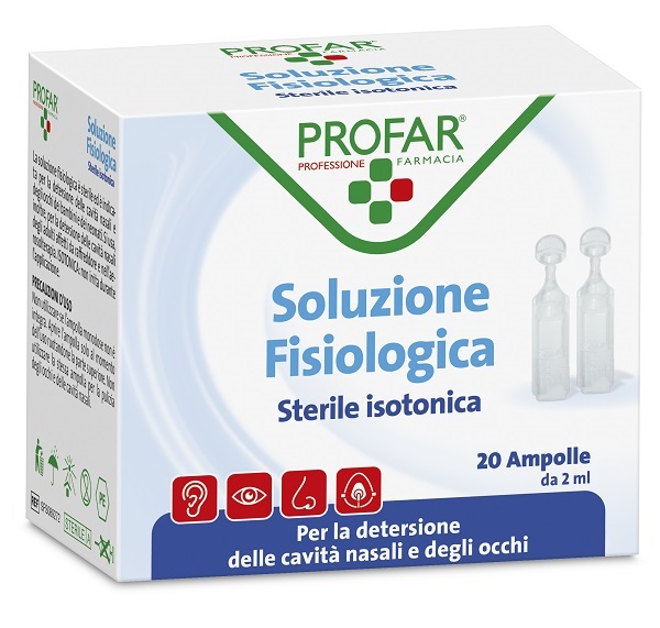 PROFAR SOLUZIONE FISIOLOGICA STERILE ISOTONICA 2 ML 20 AMPOLLE - farmascienza.it