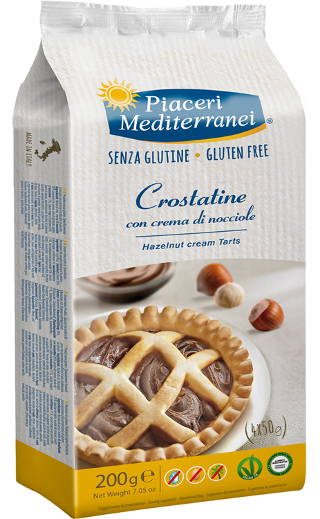 PIACERI MEDITERRANEI CROSTATINA CON CREMA DI NOCCIOLA 4 X 50 G - farmascienza.it