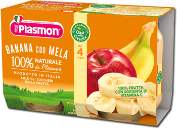PLASMON OMOGENEIZZATO BANANA/MELA 2 X 104 G - farmascienza.it