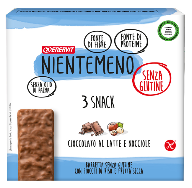 NIENTEMENO BAR CIOCCOLATO AL LATTE NOCCIOLE 3 X 33 G - farmascienza.it