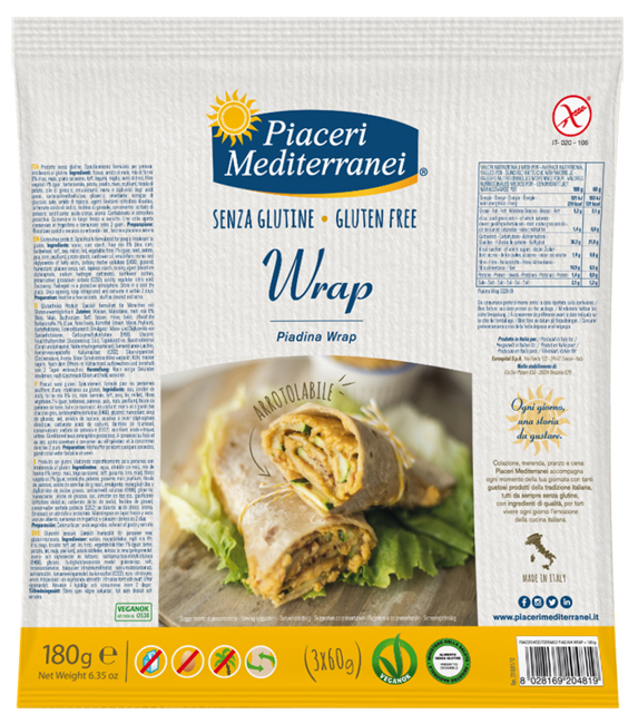 PIACERI MEDITERRANEI PIADINA WRAP 180 G - farmascienza.it