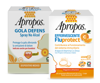 APROPOS SPRAY NO ALCOL + C FLUPROTECT EFFERVESCENTE - farmascienza.it