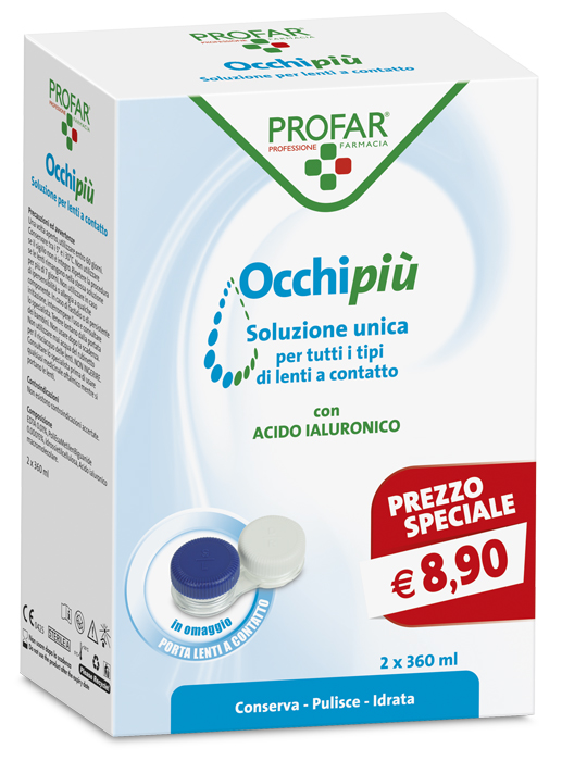 PROFAR OCCHI PIU' SOLUZIONE UNICA 2 FLACONI DA 360 ML CE - farmascienza.it