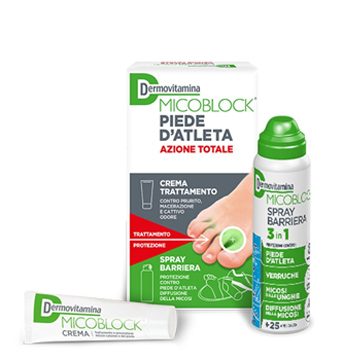 DERMOVITAMINA MICOBLOCK PIEDE D'ATLETA CREMA 30 ML + SPRAY BARRIERA 3 IN 1 100 ML - farmascienza.it