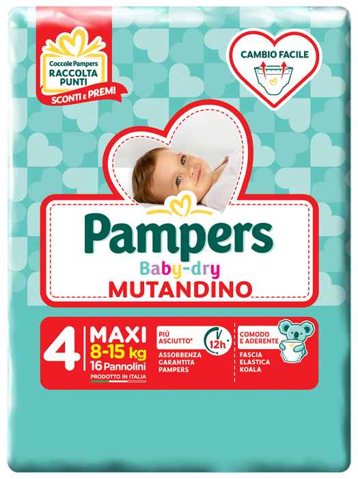 PAMPERS BABY DRY MUTANDINA MAXI 4 SMALL PACK 16 PEZZI - farmascienza.it