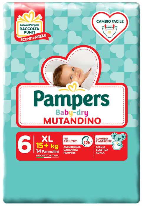 PAMPERS BABY DRY MUTANDINA XL 6 SMALL PACK 14 PEZZI - farmascienza.it