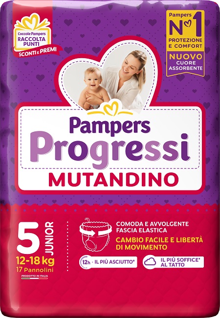 PAMPERS PROGRETGTGI MUTANDINO CP TG5 JUNIOR 17 PEZZI - farmascienza.it