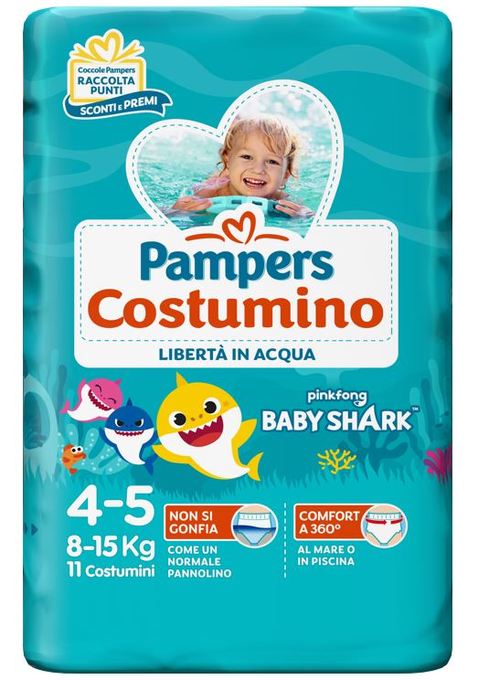 PAMPERS COSTUMINO BABY SHARK CP S 4-5 11 PEZZI - farmascienza.it