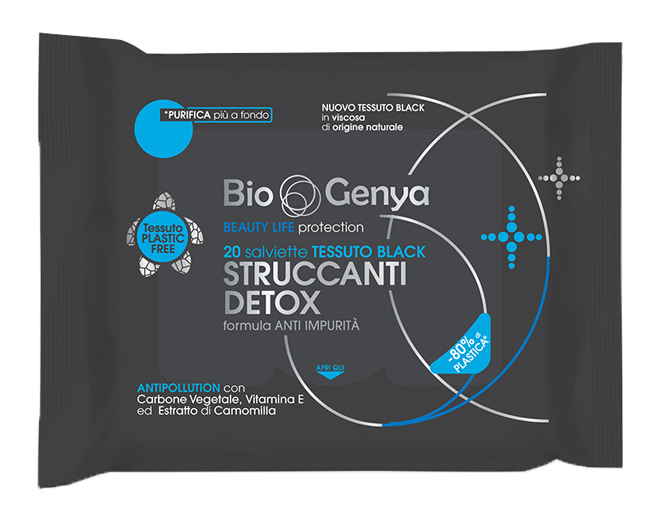 BIOGENYA BEAUTY LIFE PROTECTION 20 SALVIETTE TESSUTO BLACK STRUCCANTI DETOX - farmascienza.it