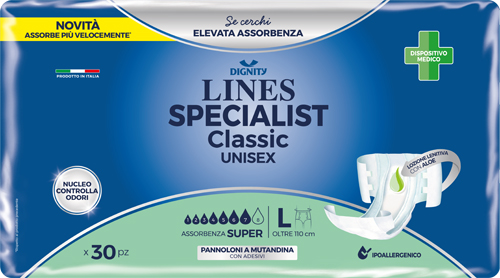 PANNOLONE MUTANDINA LINES SPECIALIST CLASSIC SUPER ULTRA MG 30 PEZZI - farmascienza.it
