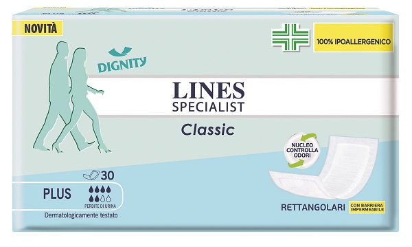 PANNOLONE LINES SPECIALIST CLASSIC RETTANGOLARE CON BARRIERA CONTROL 30 PEZZI - farmascienza.it