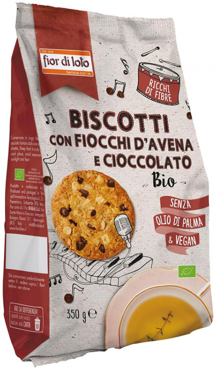 FIOR DI LOTO BISCOTTI CON FIOCCHI DI AVENA E CIOCCOLATO 350 G - farmascienza.it