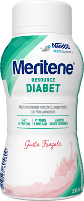 MERITENE RESOURCE DIABET FRAGOLA ALIMENTO IPERPROTEICO 28 VITAMINE E MINERALI 200 ML - farmascienza.it