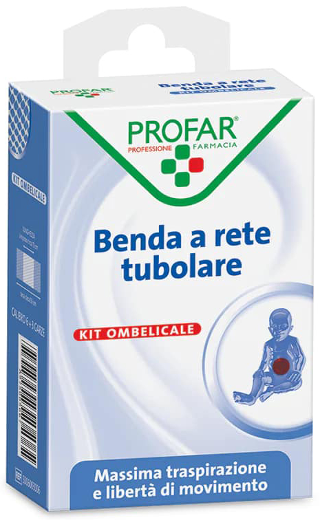 BENDA A RETE ELASTICA OMBELICALE 3 MT TESI + 3 GARZE CALIBRO 6 PROFAR - farmascienza.it