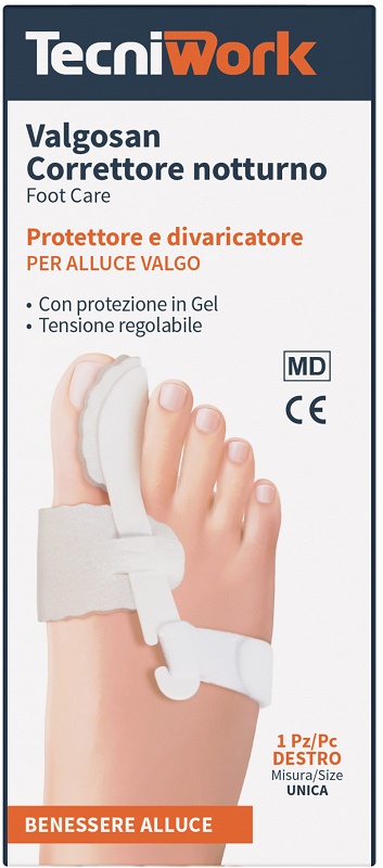 CORRETTORE NOTTURNO PER ALLUCE VALGO DESTRO MISURA UNICA VALGOSAN 1 PEZZO - farmascienza.it