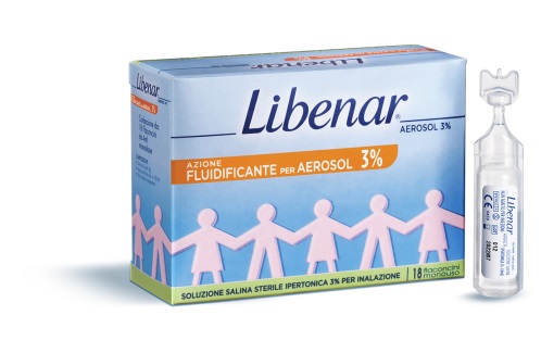 SOLUZIONE SALINA IPERTONICA 3% LIBENAR PER INALAZIONE CON AEROSOL 18 FLACONCINI MONOUSO X 4ML - farmascienza.it