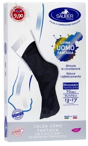 SAUBER CALZA UOMO FANTASIA Q-SKIN 70 DEN BLU POIS GIALLO E PETROLIO TAGLIA P PROMO - farmascienza.it