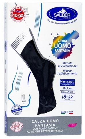 SAUBER CALZA UOMO FANTASIA Q-SKIN 140 DEN BLU POIS GIALLO E PETROLIO TAGLIA P PROMO - farmascienza.it