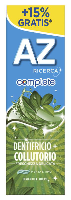 AZ COMPLETE DENTIFRICIO + COLLUTORIO FRESCHEZZA DELICATA 75 ML - farmascienza.it