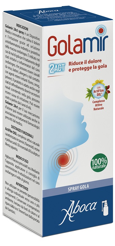 GOLAMIR 2ACT SPRAY 30 ML NO ALCOOL ADULTI E BAMBINI DA UN ANNO DI ETA' - farmascienza.it