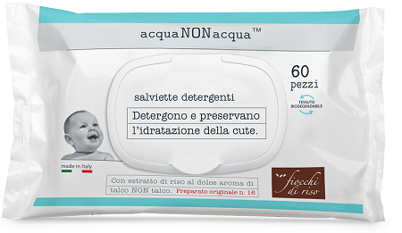 FIOCCHI DI RISO ACQUA NON ACQUA SALVIETTE DETERGENTI 60 PEZZI - farmascienza.it