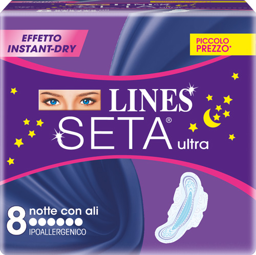 LINES SETA ULTRA ASSORBENTI DA NOTTE 8 PEZZI - farmascienza.it