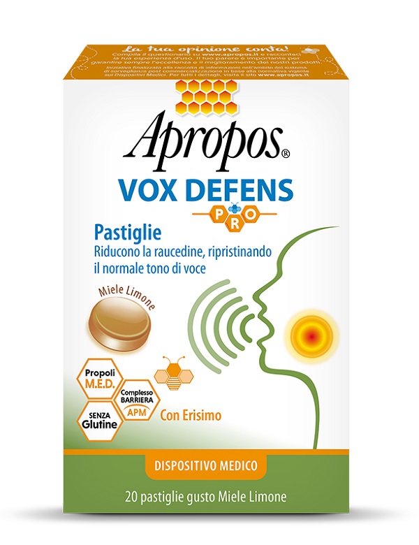 APROPOS VOX DEFENS PRO MIELE LIMONE 20 PASTIGLIE - farmascienza.it