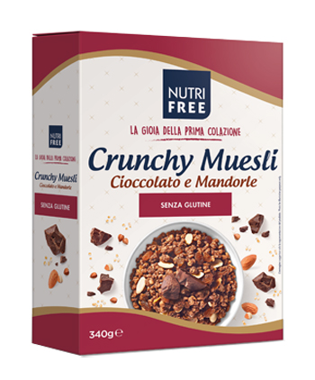 NUTRIFREE CRUNCHY MIX CIOCCOLATO E MANDORLE 340 G - farmascienza.it