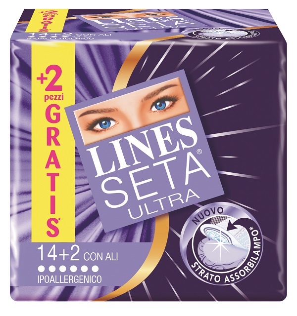 ASSORBENTE LINES SETA ULTRA CON ALI 16 PEZZI - farmascienza.it