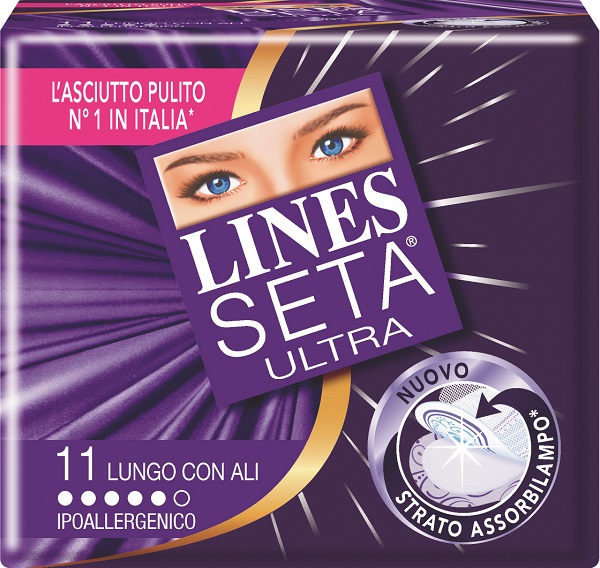 ASSORBENTE LINES SETA ULTRA LUNGO CON ALI 11 PEZZI - farmascienza.it