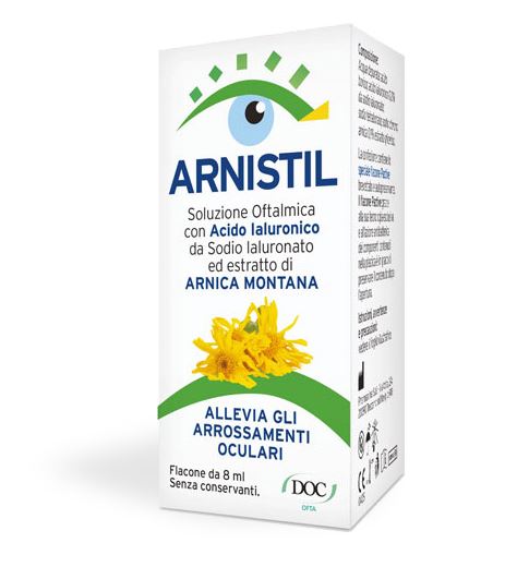 ARNISTIL SOLUZIONE OFTALMICA ACIDO IALURONICO 0,2% + ESTRATTO DI ARNICA MONTANA 0,1% FLACONE 8 ML - farmascienza.it