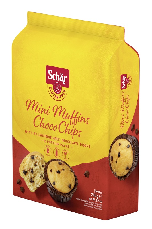 SCHAR MINI MUFFIN CHOCO CHIPS SENZA LATTOSIO 6 MONOPORZIONI DA 40 G - farmascienza.it