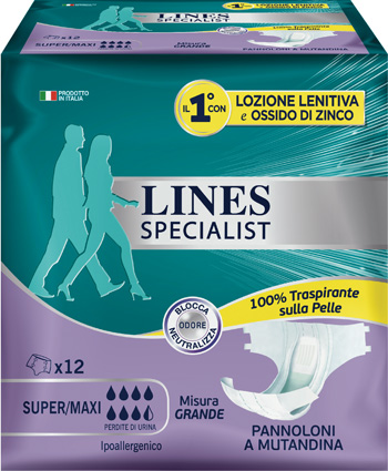 LINES SPECIALIST PANNOLONE A MUTANDA GRANDE 12  PEZZI - farmascienza.it