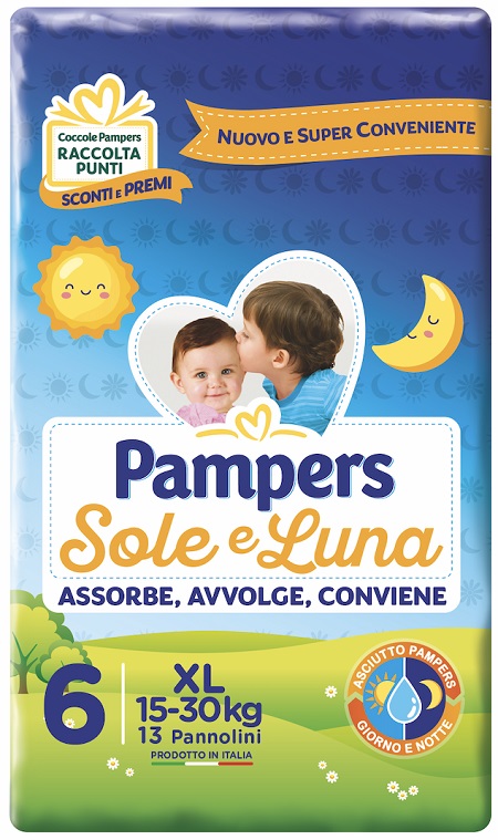 PAMPERS SOLE E LUNA XL 13 PEZZI - farmascienza.it