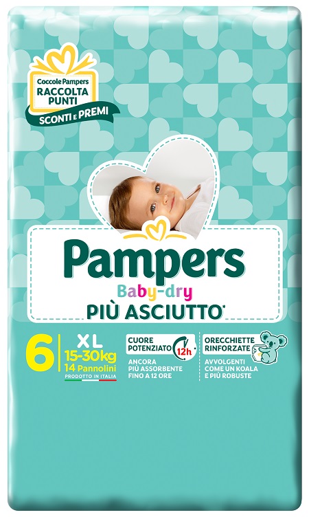 PAMPERS BABY DRY DWCT XL 14 PEZZI - farmascienza.it