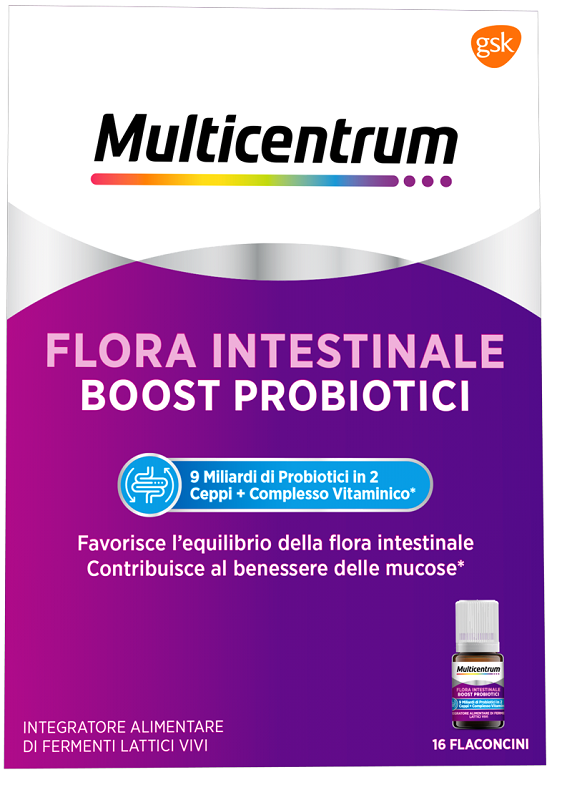 MULTICENTRUM FLORA INTESTINALE BOOST PROBIOTICI 16 FLACONCINI - farmascienza.it
