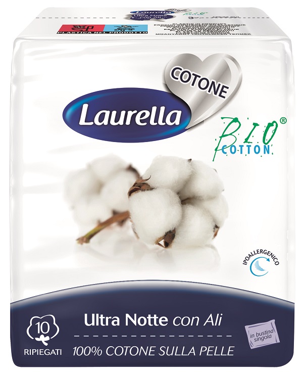 ASSORBENTE LAURELLA PER DONNA IN COTONE ULTRA ALI NOTTE 10 PEZZI - farmascienza.it