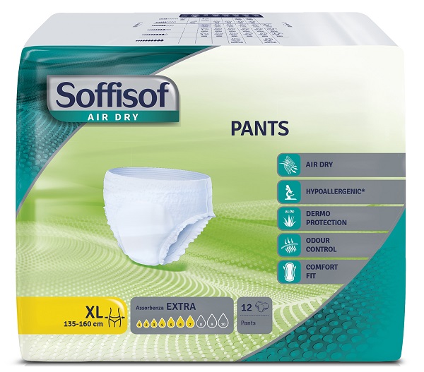 PANNOLONE SOFFISOF AIR DRY PANTS EXTRA EXTRA LARGE 12 PEZZI - farmascienza.it