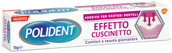 POLIDENT FISSATIVO EFFETTO CUSCINETTO ADESIVO PER PROTESI DENTALI 70 G - farmascienza.it