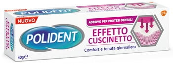 POLIDENT FISSATIVO EFFETTO CUSCINETTO ADESIVO PER PROTESI DENTALI 40 G - farmascienza.it