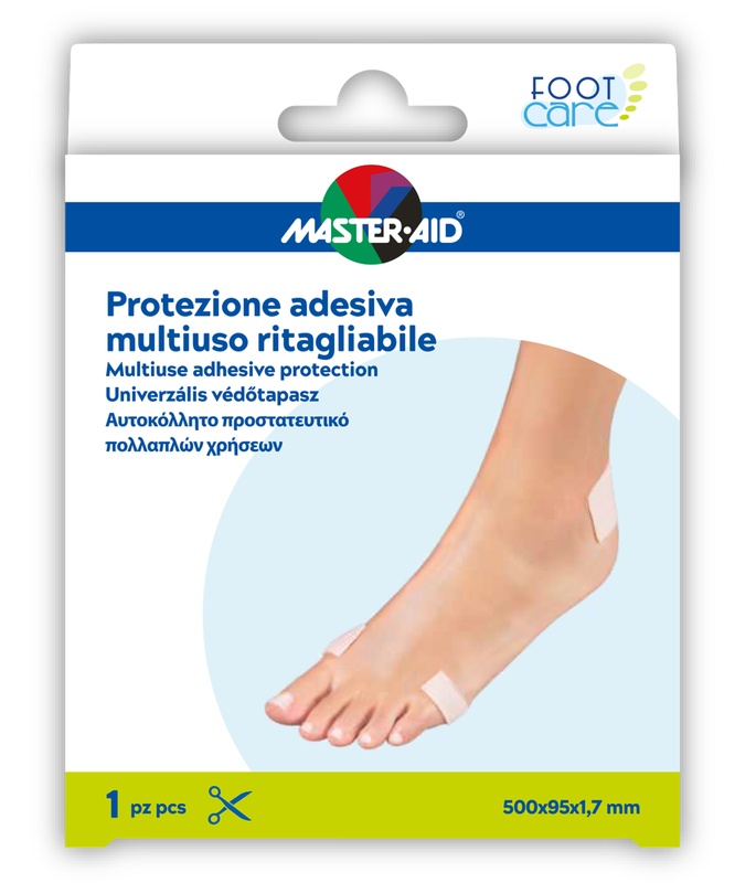 PROTEZIONE ADESIVA MULTIUSO MASTER-AID FOOTCARE RITAGLIABILE 50X9,5 CM A6 - farmascienza.it