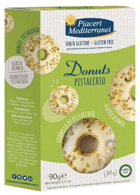PIACERI MEDITERRANEI DONUTS PISTACCHIO 90 G - farmascienza.it