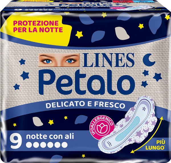 LINES PETALO BLU ASSORBENTE NOTTE 9 PEZZI - farmascienza.it