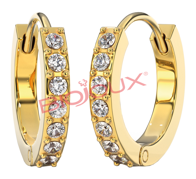 BJT991 ORECCHINI CRYSTAL HOOP GOLD PLATED - farmascienza.it